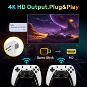 ZYTKWT M15 Video Game Console, Portable 1080P HDMI Output, Dual 2.4G Wireless Controllers, 64GB Memory with 40,000+ Games, 28 Emulators
