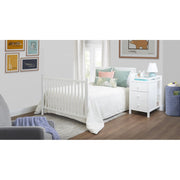 Sorelle Essex 4-in-1 Convertible Crib & Changer, White, Wooden Baby Bed with Storage Drawers and Padded Changer, Toddler and Full-Size Bed Conversion, 2050-WH