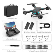 WeFone JY03 Drone with 1080P HD Camera for Adults and Kids, FPV RC Quadcopter with LED Lights and Optical flow Sensor, 2 Batteries, Black