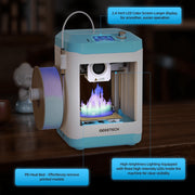Geeetech Mini Faster 3D Printer, Fully Assembled, Direct Drive Extruder, Heated Build Plate, WIFI Enabled, Blue-White, M1S