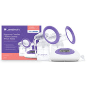 Lansinoh Signature Comfort Double Electric Breast Pump, Hospital Strength Suction, 5 ComfortFit Flange Sizes, LCD Display, White