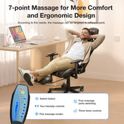 Douxlife GC-RC03 Professional Full Body Massage Gaming Chair with Footrest for Adluts Kids, Grey-Black
