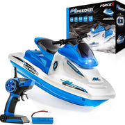 USA Toyz Force1 Wave Speeder Rechargeable RC Boat, Easy to Use 2.4G System, High-Speed Racing Toy (Blue)