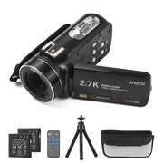Andoer D12053 Digital Video Camcorder Full HD 2.7K 30FPS 30MP IR Night Vision Vlogging Camera