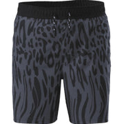 Weekend Academy Boys Printed Swim Trunks, Sizes 6-18 & Husky, Size: S, Black Soot Leopard Drip