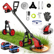 Tanbaby XB-ws-gcj01 12-inch Cordless Weed Wacker, Electric Weed eater with Wheels, String Trimmer