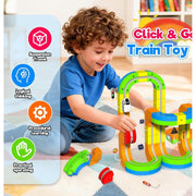 Annexfun T121 Electric Train Set, 110 Pieces, 3D DIY Track Building Kits
