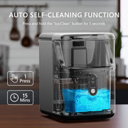 Simzlife ZX-IM-15S-S Portable Ice Maker Machine with Self-Cleaning Function, 35lbs/Day, Silver