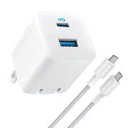 Anker 89089898 2 Port 33W Wall Charger with 6' USB-C to USB-C Cable - White