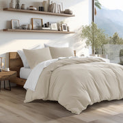 Designer Living Regency Heights King Cal-King 3-Piece Comforter Set Waffle Jacquard Texture Taupe