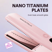 Wavytalk Steam Hair Straightener Nano Titanium Flat Iron, 1.38 in Plates, Detachable Comb, Pink