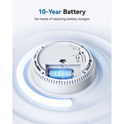 SITERWELL Hardwired Smoke and Carbon Monoxide Detector Combo, 10-Year Battery Backup, Interconnected up to 18 Units, Bilingual Voice Alerts, White, 1 Pack, GS886F-H02