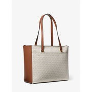 Michael Kors Maisie 3-in-1 Large Top Zip Tote Bag with Crossbody Pouch and Wristlet, Vanilla Brown, 35T1G5MT7B-149