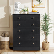 Ktaxon 6 Drawer Dresser Chest, Black Wooden Storage Organizer for Bedroom, Living Room, Hallway, 5374552361