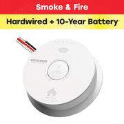 Universal Security Instruments Hardwired Smoke Detector with Photoelectric Sensor, 10-Year Sealed Battery Backup, Voice Alert USI/SM/HW10YR/P