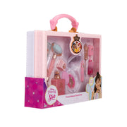 Beatie Disney Princess Style Collection Trendy Pretend Play Makeup Tote, Pink, 11-Piece Set