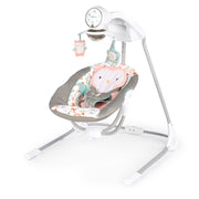 Ingenuity InLighten 5-Speed Baby Swing Swivel Infant Seat Nature Sounds, Light Pink, Nally