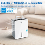DuraComfort DH35WM Dehumidifier for Basement,Up to 3000 Sq.ft 35 Pint (50 Pint 2012 DOE) with Wi-Fi