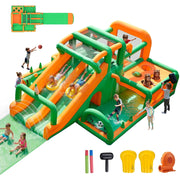 TASKBAY Inflatable Water Slide Bounce House, Extra Large Dual 20-Foot Slides, Whack-a-Mole Game, Deep and Shallow Pools, Climbing Wall, Water Cannon, 420D+840D Oxford Cloth, Outdoor Play for Kids 3-10