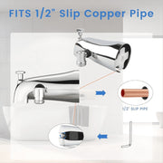 Limmint Tub Spout with Diverter, Bathtub Faucet with Shower, Chrome - Premium Quality