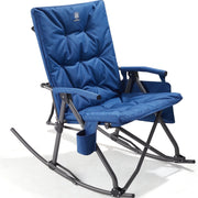 EVER ADVANCED Padded Folding Rocking Camping Chair, Blue