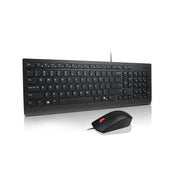 Lenovo Essential Wired Keyboard and Mouse Combo, Spill-Resistant Membrane Keyboard, Quiet Island-Style Keys, Microsoft Copilot Key, Ambidextrous Optical Mouse 1600 DPI, Black