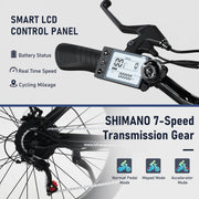 Colorway 26*4.0 Fat Tire 750W 15AH 48V Mountain Electric Bike for Adult UL 2849, Black-4.0Inch