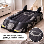 Warner Bros Batman Batmobile Inflatable Air Mattress, Twin Size, Black PVC with Built-in Headrest, 28 cm Thick, BMAM500