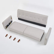 Mellow MLSF-AD-LG-3P Adair Mid-Century Modern Loveseat with Armrest Storage Pockets, Light Grey
