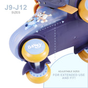 Bluey Kids Training Roller Skates, Adjustable Size 9-12, Light Up 54mm Polyurethane Wheels, ABEC 5 Bearings, Durable PVC, Foam Lining, Unisex, ARO104LU241