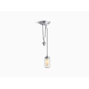 Kohler Artifacts Adjustable 1-Light Pendant Lighting Fixture, Polished Chrome, 10 ft Cord, E26 Base, 8 in Tall, 22654-PE01-CPL