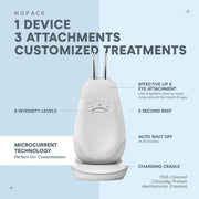 NuFACE 40320-S Trinity Microcurrent Facial Device w/Lip & Eye Attachment, Hydrating Gel