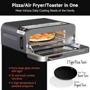 Kitchen Elite Air Fryer Toaster Oven Combo, 15-in-1 Digital, Stainless Steel, 18L Capacity, 800F Max Temperature, 1800W, Flip Away Oven with 7 Accessories, KE-PZA-102SS