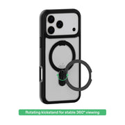 Onn FK17MB36018158 MagSafe Compatible Phone Case with Kickstand for iPhone 17 Pro Max - Black/Frosted Clear