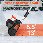 VOLTASK Cordless Snow Shovel, 24V 550W Motor, 13-Inch Clearing Width, Adjustable Directional Plate, 4.0Ah Lithium Battery, Quick Charger, Black
