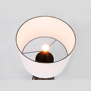 Mainstays Etagere Matte Floor Lamp, 2 Wood Shelves, Lampshade, Black