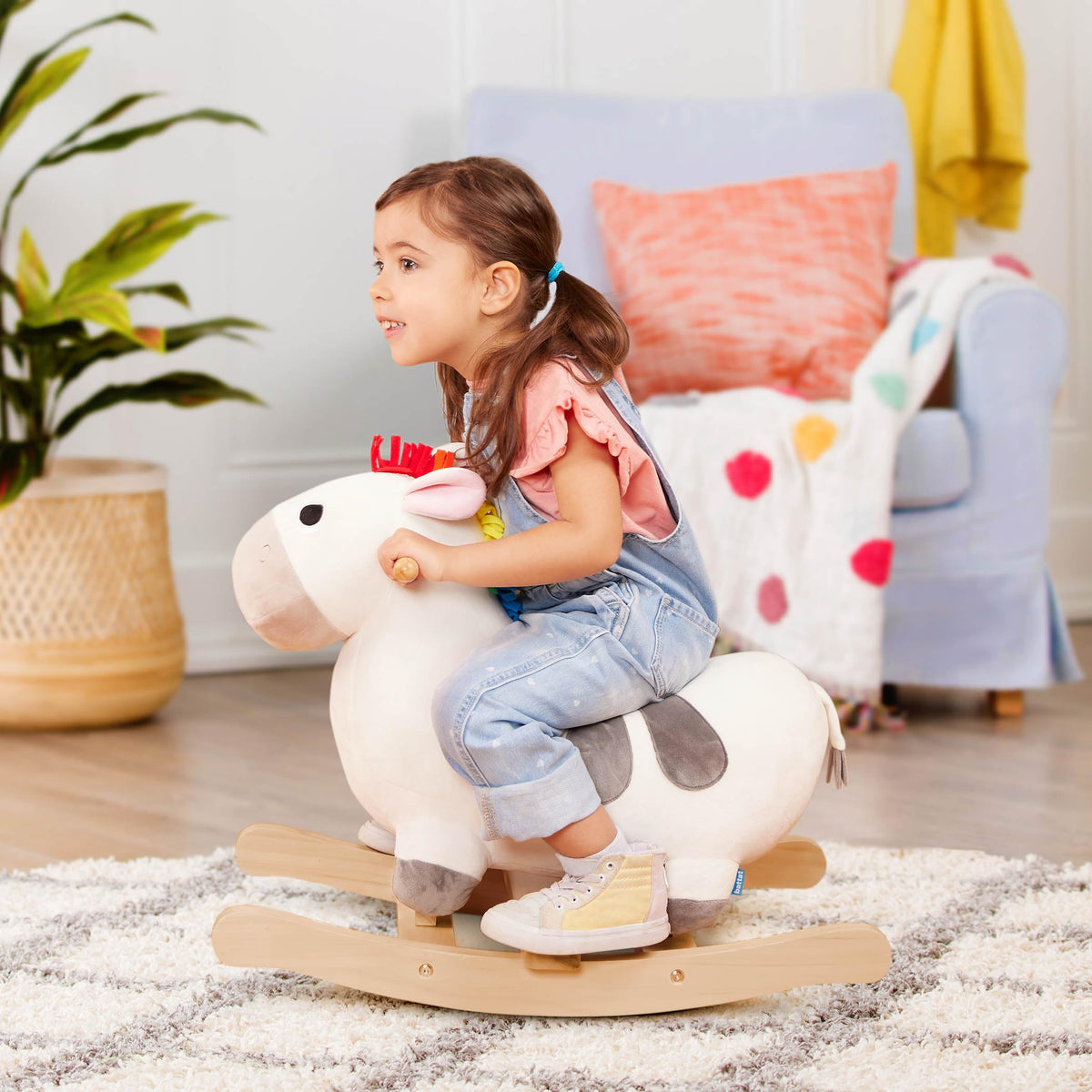 Soft Rocking Zebra Battat Rockin' Zebra Plush Rocking Toy with Wooden Handles and Sturdy ...