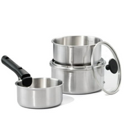Carote 6 Pcs Stainless Steel Saucepan Set Saucepans with Detachable Handle Oven Safe Induction Ready Stackable Cookware Kitchen Cooking Set