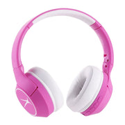 Altec Lansing Kids Wireless Bluetooth Over-Ear Headphones with Active Noise Cancelling, 85dB Volume Limit, Find My Locator, 50-Hour Battery, Foldable Design, Pink White