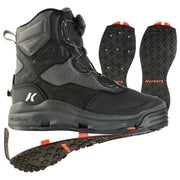 Korkers DarkHorse Kling-On/Studded Kling-On Sole Wading Boots for Men - Black/Gunmetal - 13 M