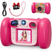 Pink Touch Kids Digital Camera, 48MP Lens, 1080P HD Video, 64GB SD Card, Red, Ages 3-12