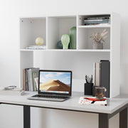 Flash Furniture Lotus Desktop Bookshelf Storage Organizer with Multiple Cubbies, White, Engineered Wood, Compact Space-Saving Design, NAN-17295-WH-GG