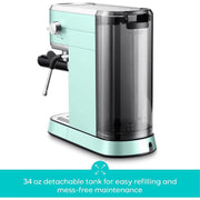 Casabrews Espresso Machine CM5418, 20-Bar Pressure, PID Temperature Control, Pressure Gauge, Pre-Infusion, Steam Wand, Stainless Steel, Pastel Green
