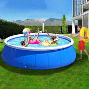 JXXRZ 10x2.5 Ft Large Inflatable Swimming Pool, PVC Backyard Pool for Adults/Kids, Fast Drain Design