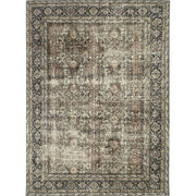 Berthmeer 8 x 10 Area Rug, Vintage Distressed Floral Pattern, Machine Washable, Non-Slip Thermoplastic Rubber Backing, Black