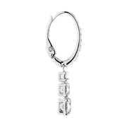 Swarovski Attract Trilogy Drop Earrings, White Crystal, Rhodium-Plated Silver-Tone, 3 cm, 5416155