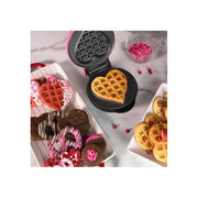 Nostalgia MWFHRTWM5PK MyMini Personal Electric Heart Waffle Maker, Red