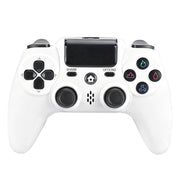 YUOY LBS Wireless Video Game Controller Compatible with P4, P4 Slim, P4 Pro, Windows PC, Bluetooth, Rechargeable Battery, White