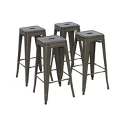 Saigon Furniture Howard 30 inch Metal Bar Stool, Set of 4 - Gunmetal