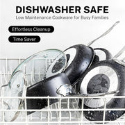 Granitestone 20 Pc Nonstick Cookware Set, Diamond Coated, Oven Safe to 500F, Dishwasher Safe, Black Speckle, 8103